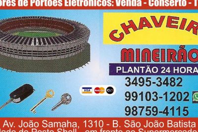 chaveiro mineirao atendimento 24 horas belo horizonte
